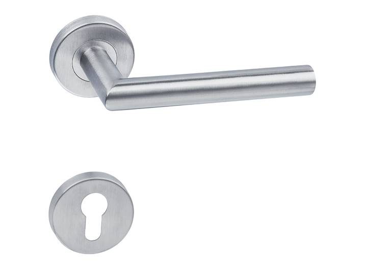 Poignée de Porte Intérieure avec 2 Rosaces Acier Inoxydable - gris