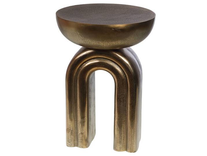 Bout de canapé arc en aluminium h57 cm or / doré