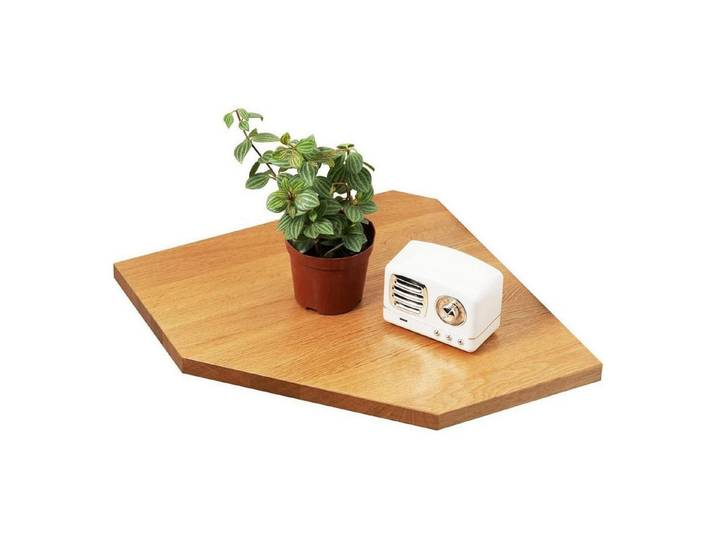LuxusKollektion Eckregal Eckregal Massivholz Eiche 33.5cm, 1-tlg.