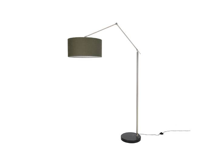 Vloerlamp zwart verstelbaar met groene kap 50cm - Editor