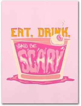 Inspired Living Retro Cocktail Canvas Wall Art Pink Strawberry Lemon Bar Poster 40x60cm No Frame 1