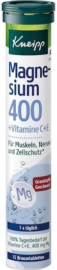Kneipp Gesundheit NahrungsergaenzungsmittelBrausetablette Magnesium 400 + C + E 15 82 g (46,22 € / 1 kg)