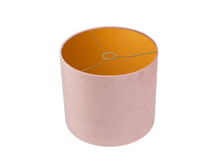 Leuchtenschirm Velour, Rosa, Metall, zylindrisch, E27, 24 cm, Lampen & Leuchten, Innenbeleuchtung, Lampenschirme