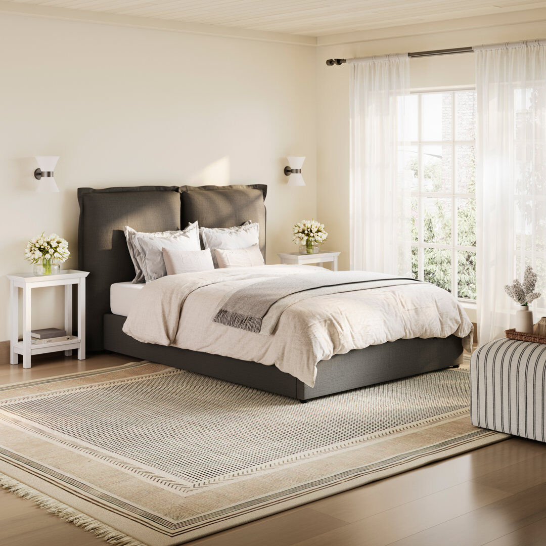 LPD SUNDAY UPHOLSTERED BED Black Double (4'6)