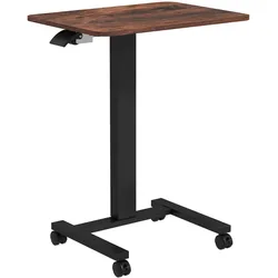 COMPUTERTISCH Höhenverstellbar, Laptoptisch mit Rollen, Steh-Sitz Schreibtisch