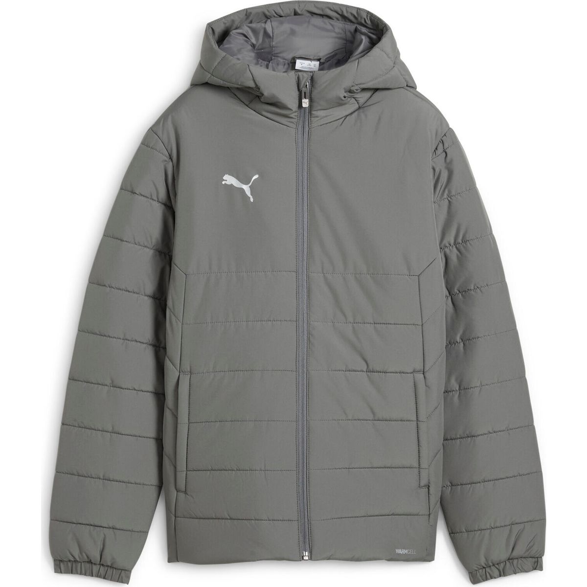 Puma Teamadditions Hooded Padded Jacket Jr flat medium gray-puma silver (13) 152 659738-13-152