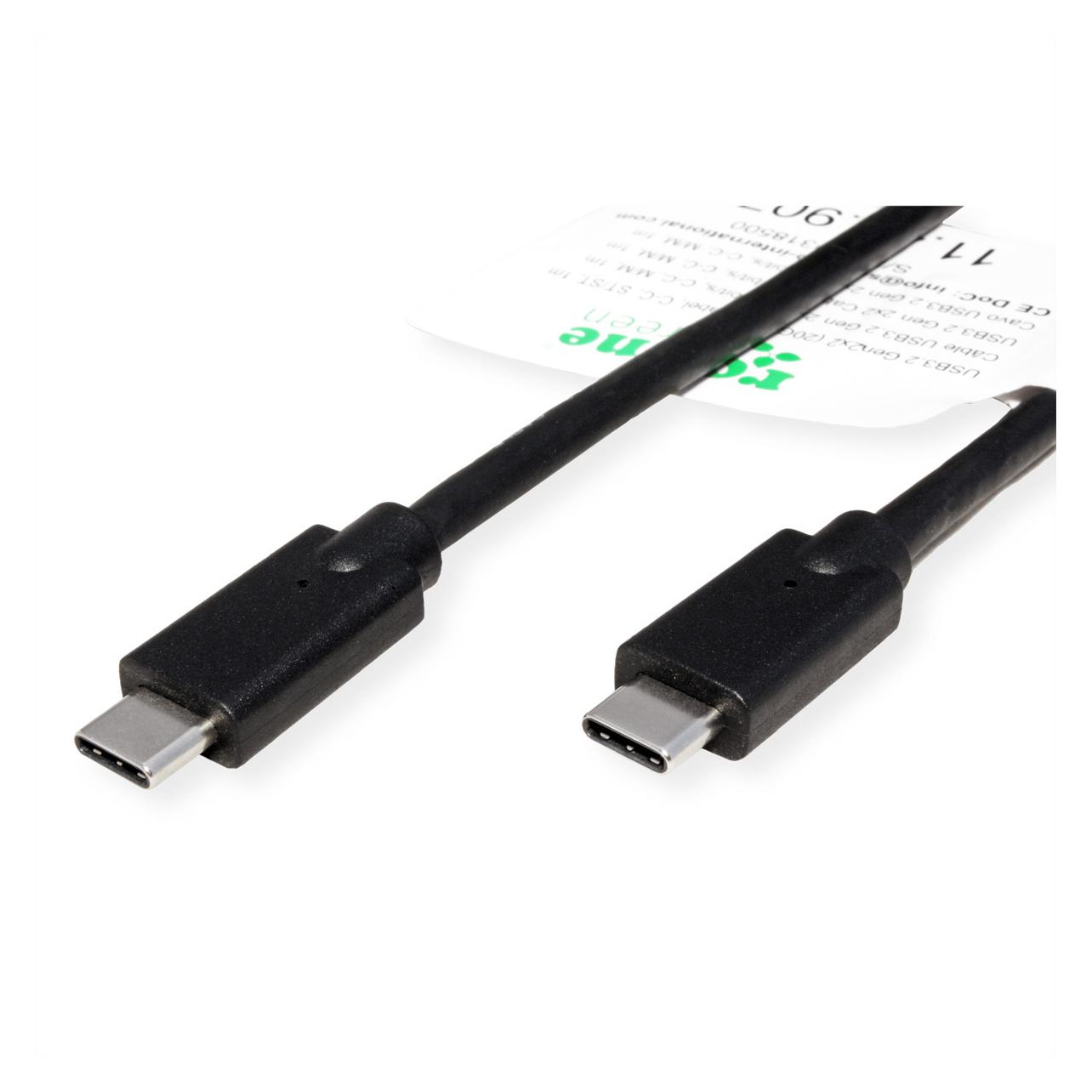 Roline GREEN USB 3.2 Gen 2x2 Kabel, Emark, C-C, ST/ST (1 m, USB 3.2 Gen 2x2, 100 W) (11.44.9071)