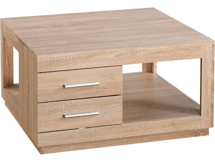 Couchtisch STOLKOM Festival , braun (sonoma dekor, sonoma dekor), B/H/T: 80cm x 45,6cm x 80cm, Tische, Couchtisch, mit Schubladen, Wohnzimmertisch quadratisch