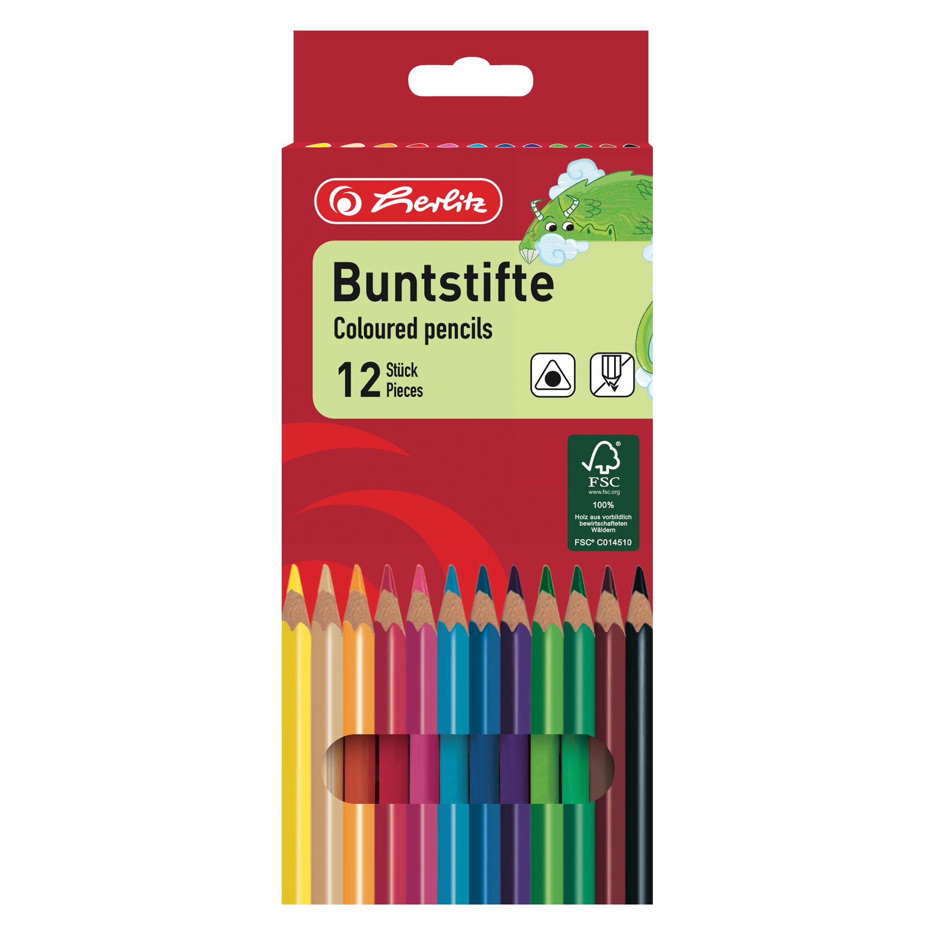 Herlitz Farbstift farbig sortiert 12 St./Pack. (12x) (10412021)