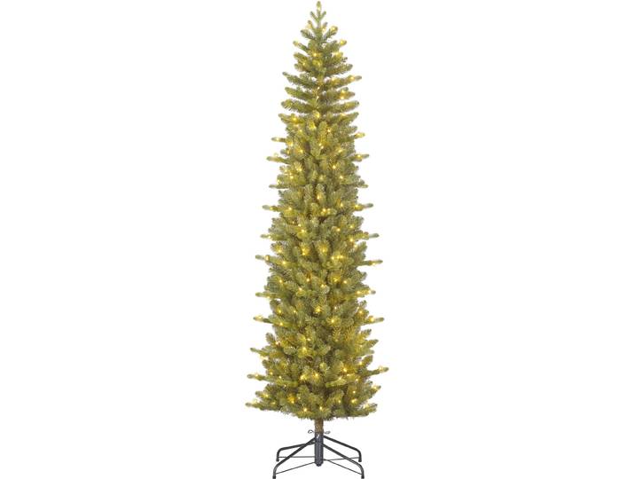 Black Box Trees Harma Sapin de Noël artificiel étroit avec lumières LED - H260 x Ø73 cm - Vert