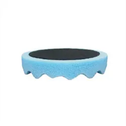 APP Hochglanzpolierschwamm Ø150mm x 2,5cm blau gewaffelt, Klett