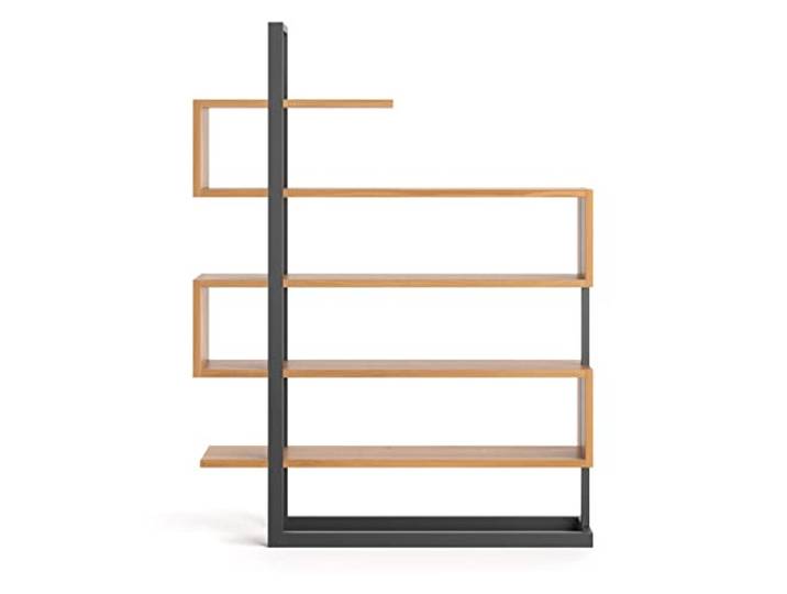 Danzz Regal Veer aus Massivholz, modernes Loft-Design, stabile Metallkonstruktion, 160x35x210 cm