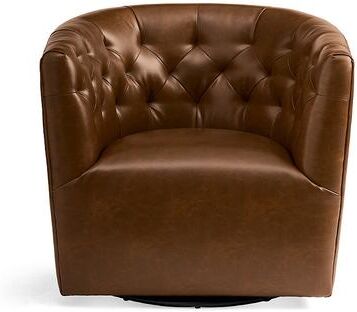 Elliot Swivel Chair - Marbled Bourbon - Grandin Road