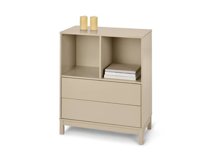 Tchibo - Hochkommode mit 2 Schubladen - 80x40x94,5cm - beige -
