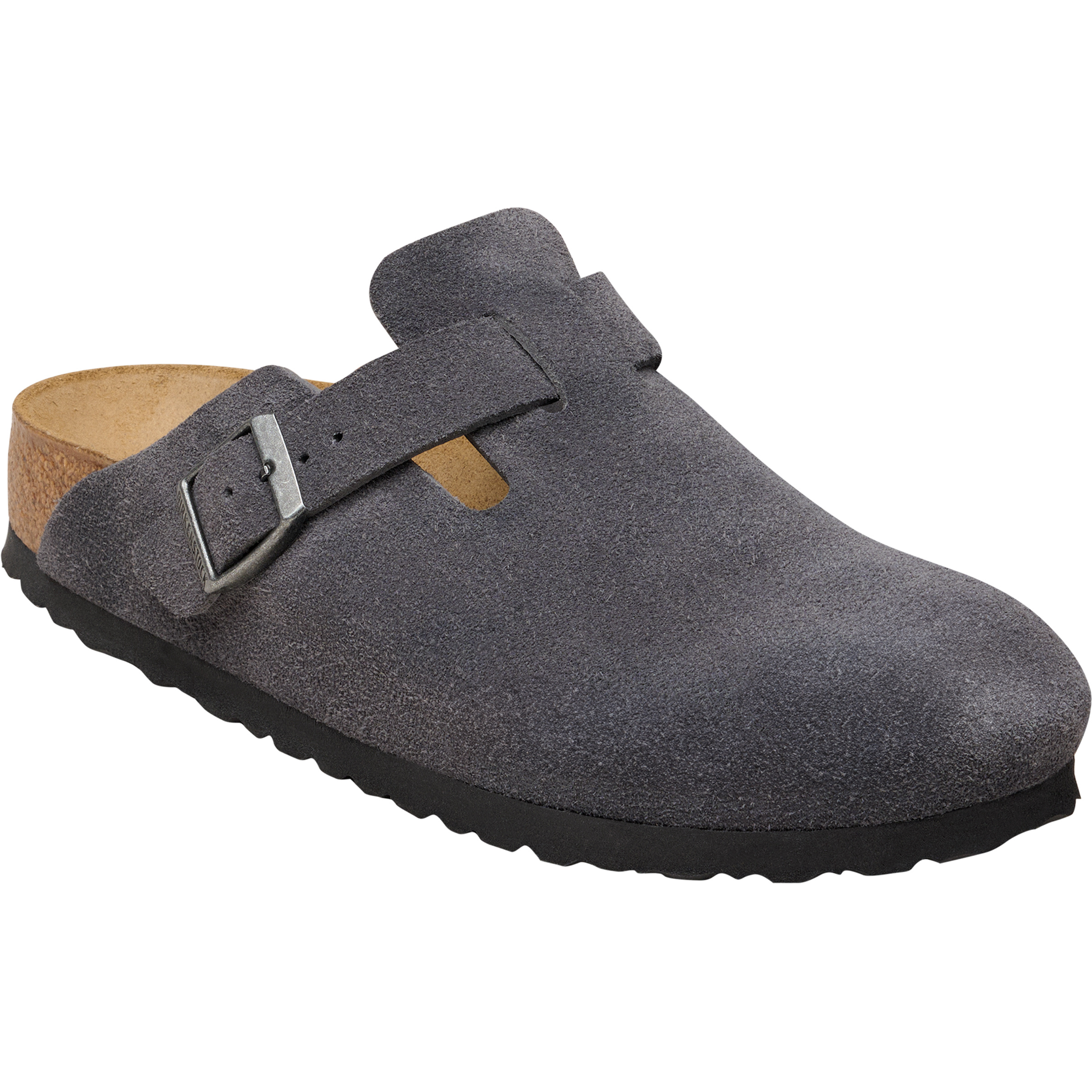 Birkenstock Boston Suede Leather Narrow Sandale Sandalen grau Größe 44 Lifestyle