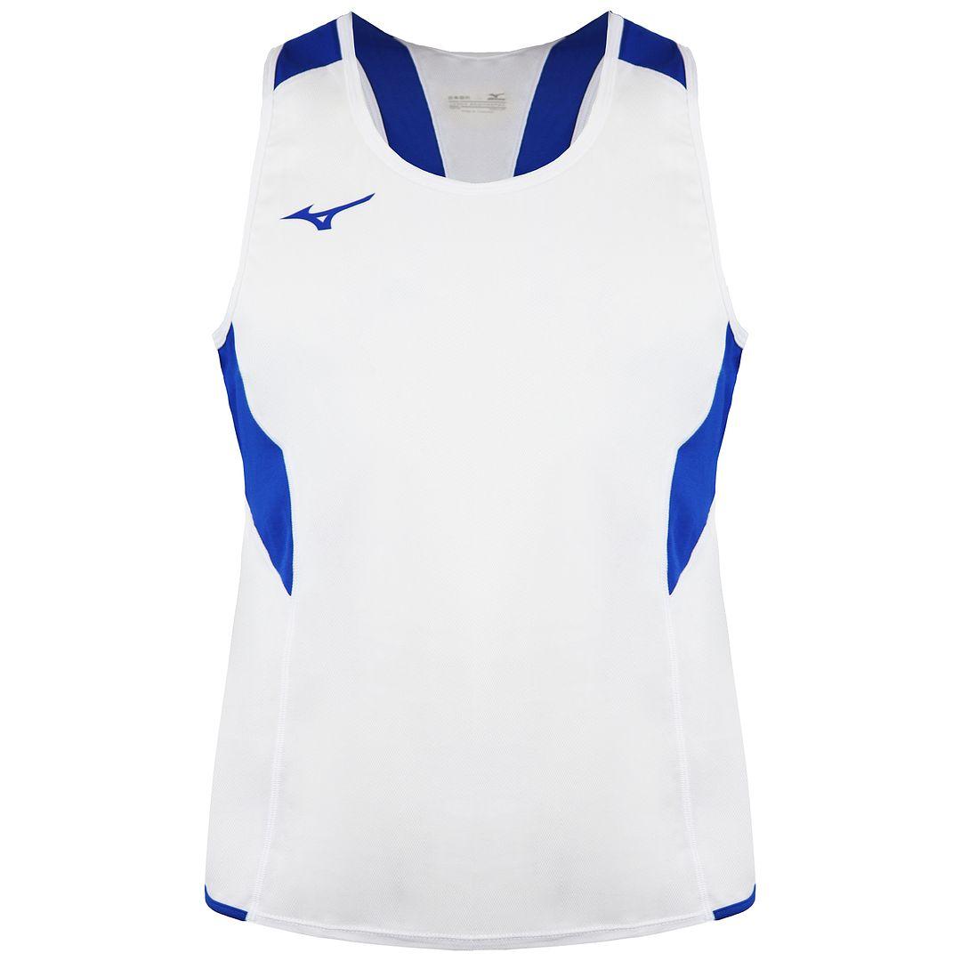 Mizuno Team Authentic Kinder Wit/Blauw Singlet Vest