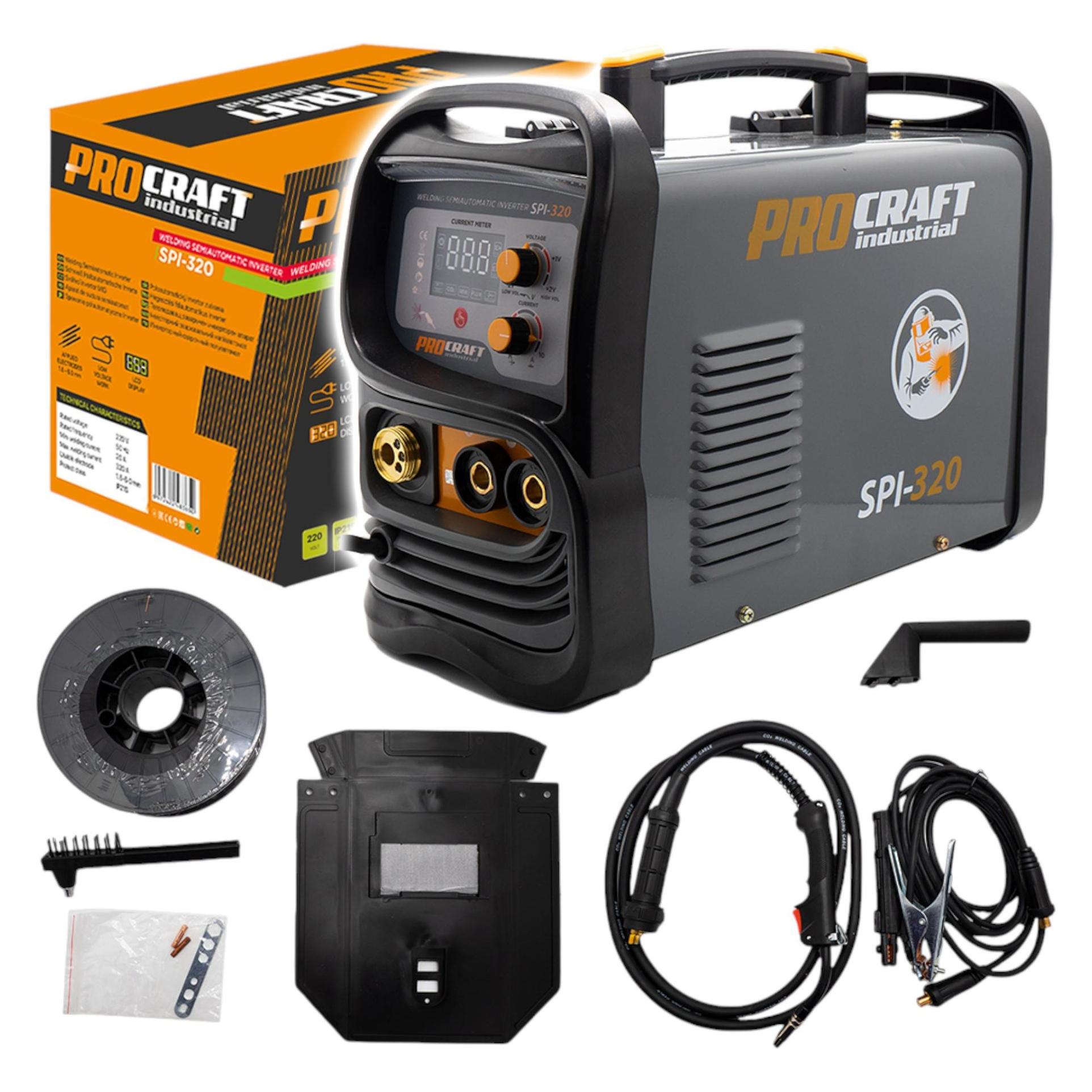 Procraft Industrial SPI-320 Inverter Schweissgerät 5,3 kW 19,65 V 160 A halbautomatisch (Inverterschweissgerät) (SPI-320)