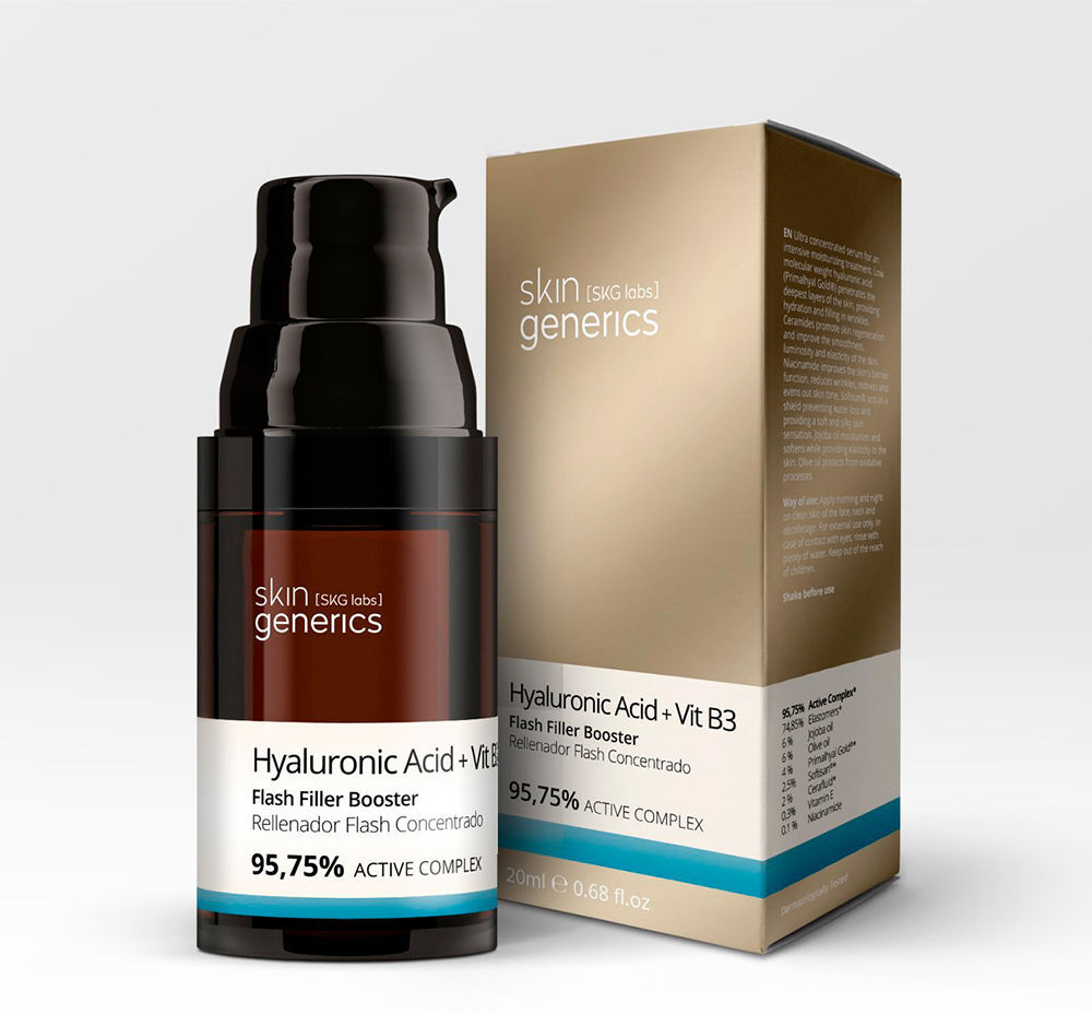Skin Generics Acide Hyaluronique + Vit B3 flash filler concentré 95.75% 20 ml
