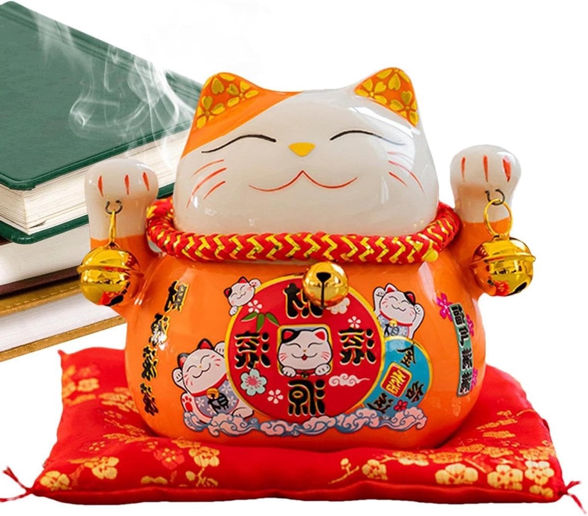 Lucky Fortune Cat Maneki Neko keramiek gelukskat beeldje voor woondecoratie en auto-decoratie, Hoogte: 11,4 cm