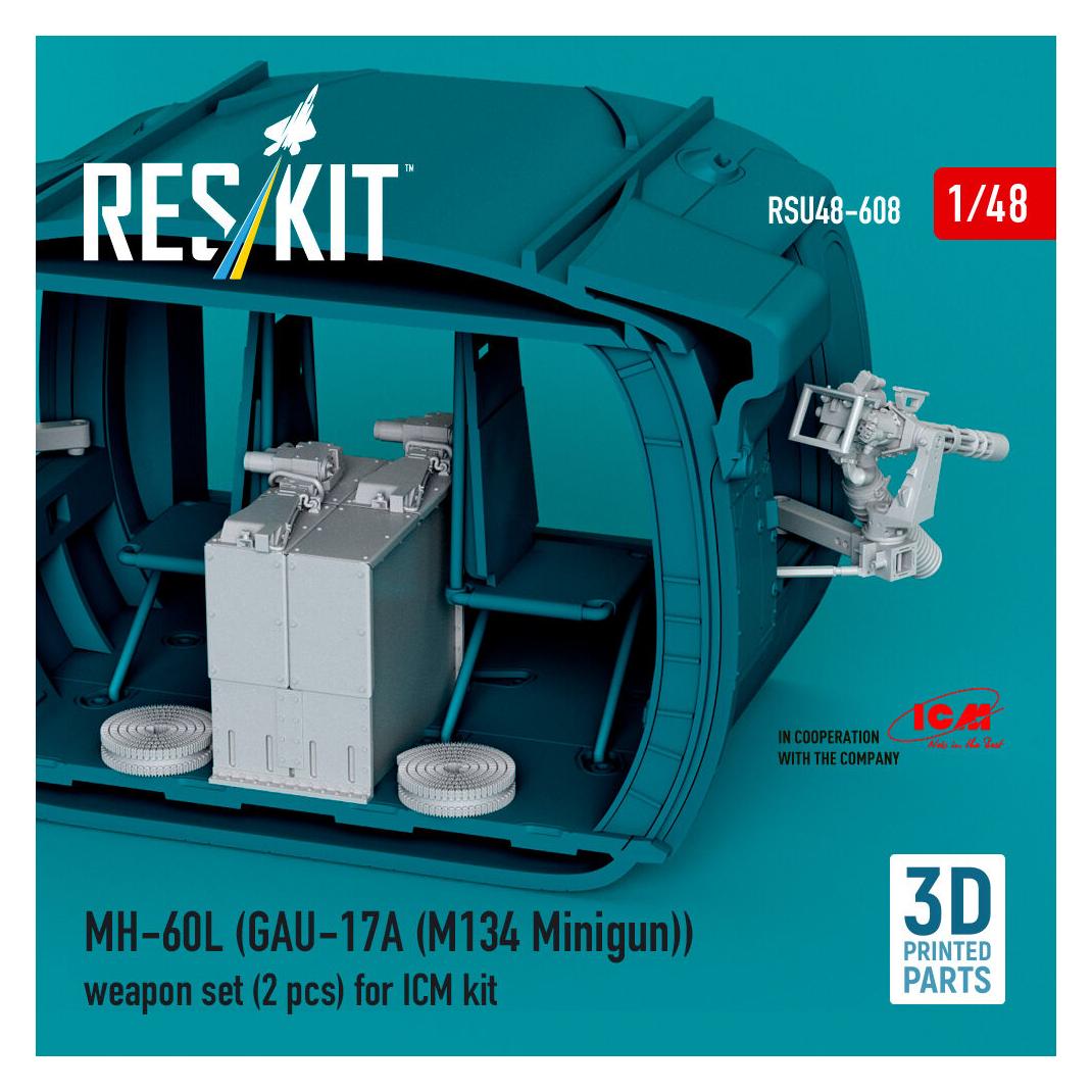 ResKit MH-60L (GAU-17A (M134 Minigun)) weapon set (2 pcs) (3D Printed) for ICM (RSU48-0608)