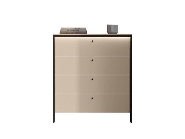 Compleo Kommode geräumig, Kommode modern, Breite: 101 cm, Beige+schwarz