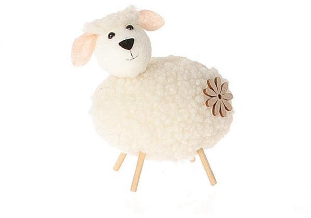 HBX Natural Living Deco schaap op pootjes wit h6cm