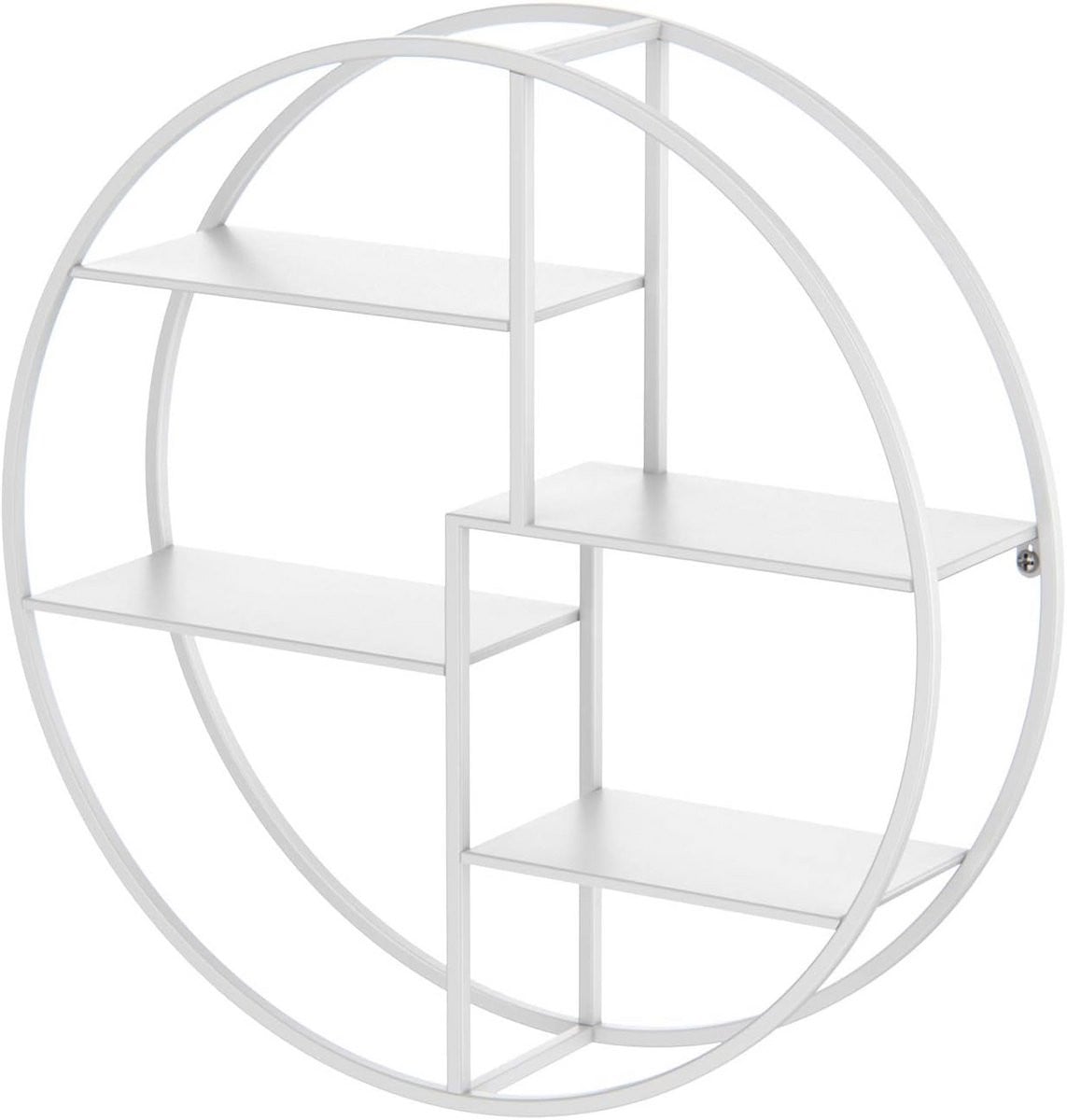 Wit Wandrek Rond - Decoratieve Metalen Plank voor Keuken of Badkamer - 60 cm