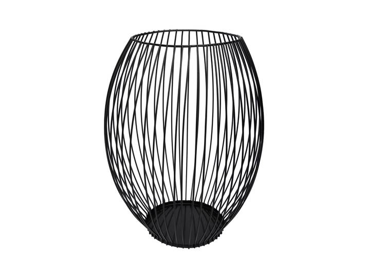 QUVIO Kaarsenhouder met frame - ø9x21 cm - Rond - Metaal - Zwart