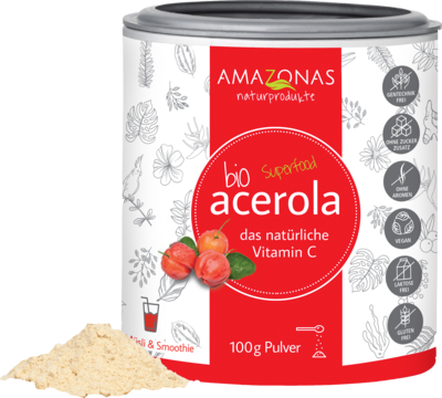 AMAZONAS Naturprodukte Handels GmbH ACEROLA 100% Bio Pur natürliches Vit.C Pulver 100 g 06632586