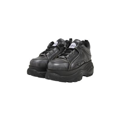 Sneaker BUFFALO "Buffalo 1339-14", Damen, Gr. 39, grau (schwarz, vntg), Leder, Schuhe Sneaker