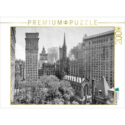 CALVENDO Puzzle Historic New York: Trinity churchyard and skyscrapers, ca. 1908 | 2000 Teile Lege-Größe 90 × 67 cm Foto-Puzzle für glückliche Stunden
