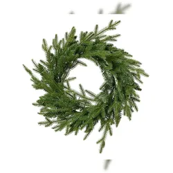 Christmas Decorations 1 Künstlicher Tannenkranz 50cm Deko Kranz Winter Weihnachten Weihnachtskranz Adventskranz Winterdeko Weihnachtsdeko Grün
