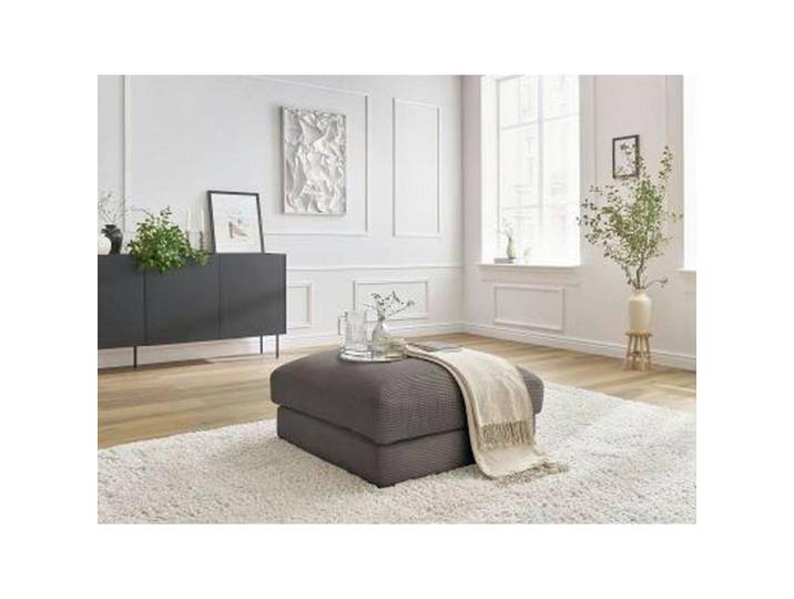 Hocker Leonard, Taupe, Kunststoff, quadratisch, 86x43x86 cm, Wohnzimmer, Hocker, Sitzhocker