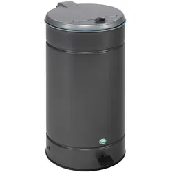 PROREGAL Großvolumiger Tretabfallsammler mit Euro-Pedal | für 60/70 Liter Säcke, HxBxT 70x45x45cm | Verzinkter Stahl | Grau | Mülleimer Abfalleimer