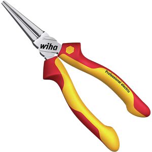 Wiha Rundzange 26735, Langbeckzange, VDE-geprüft, 160 mm, lange Backen, Mehrkomponentengriffe isoliert