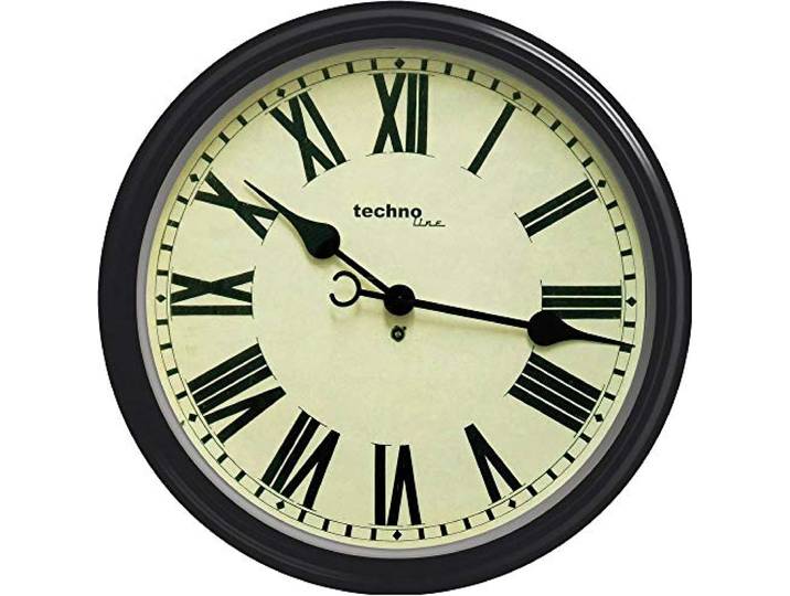techno line WT 7050 Quarz Wanduhr 50cm x 13cm Schwarz