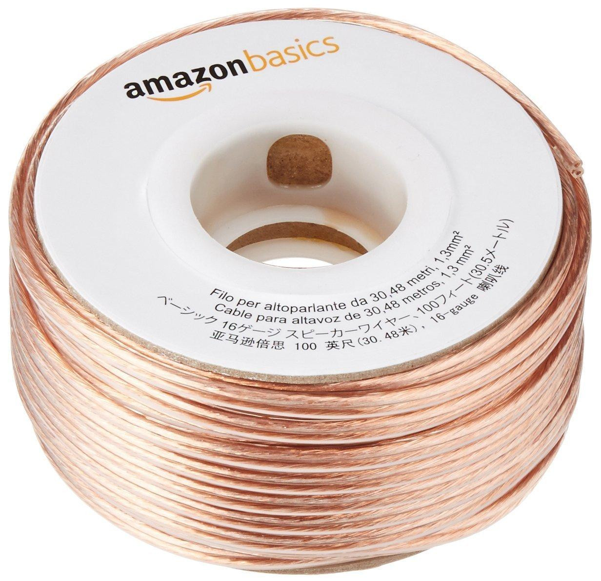 AmazonBasics SW100FT koperen coaxkabel, 30 meter, transparant