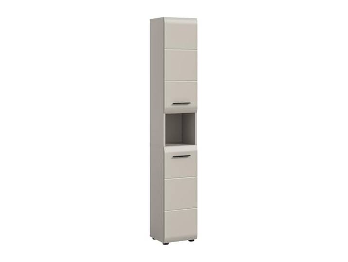 xonox.home – Badschrank hoch Ice 30x185x30 cm in Kaschmir Melamin und Kaschmir matt – Schlanker Hochschrank für maximale Platzausnutzung – Zeitloses Design, robust & ideal für schmale Badezimmer