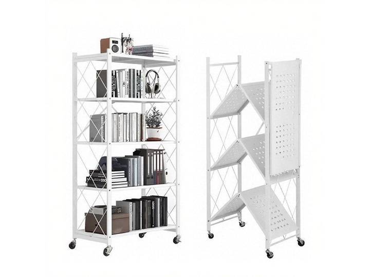 Bibliothèque - SEVENCOMFORT - 5 Niveaux - Métal - 163 cm - Blanc Moderne