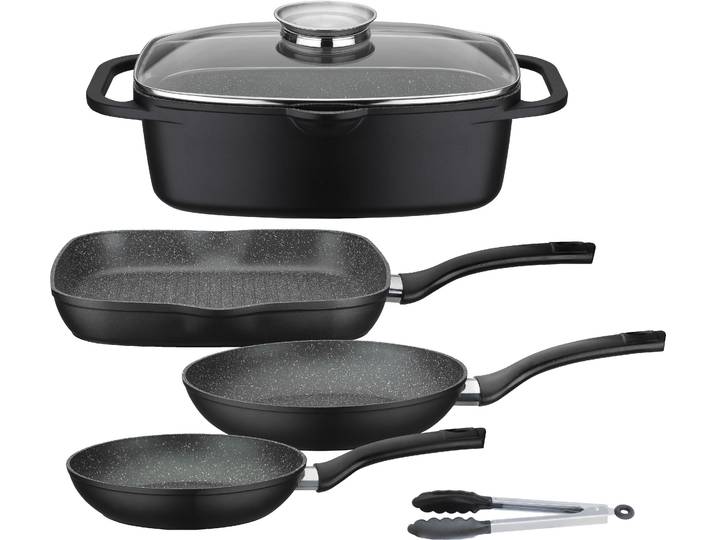 Topf-Set GSW Gourmet Granit , schwarz, Töpfe, Topf-Set, Induktion