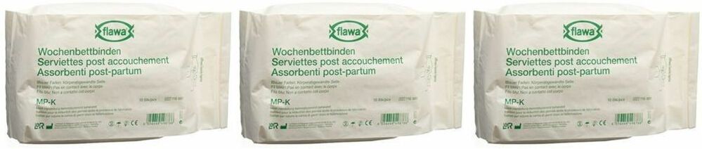 Flawa Wochenbettbinden Mp-K keimreduziert 10 Stk x3 3x10 St Binden