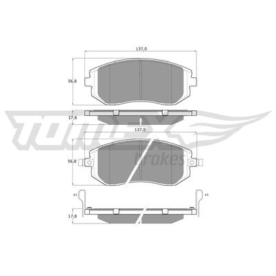 TOMEX BRAKES Bremsbelagsatz, Scheibenbremse TX 14-94 Vorderachse für Subaru