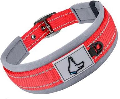 Inspired Living ComfortFit Reflective Padded Dog Collar red s