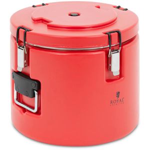 Royal-Catering Thermobehälter RC-TT-2, Edelstahl / Kunststoff, hält stundenlang warm, rot, auslaufsicher, 15 Liter