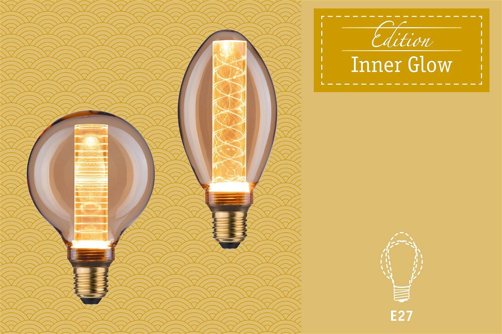 PAULMANN LED-Leuchtmittel "G125 Inner Glow Arc 160lm gold 1800K", gold (goldfarben), L:16,4cm Ø:12,5cm, Leuchtmittel, LED-Leuchtmittel