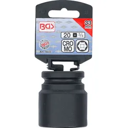 BGS Kraft-Steckschlüssel-Einsatz Sechskant Antrieb Innenvierkant 20 mm (3/4") SW 33 mm - 5633