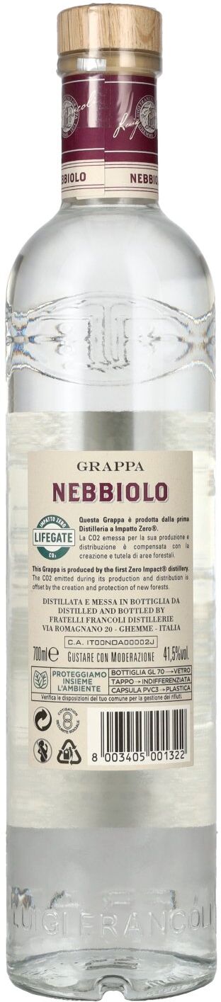 Luigi Francoli Grappa di Nebbiolo 41,5% Vol. 0,7l