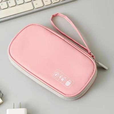 Portable Travel Accessories Organizer Pouch Small Electronics Storage Bag pink