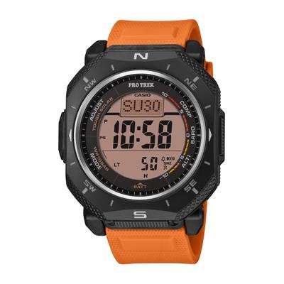 Multifunktionsuhr CASIO PRO TREK, orange (orange, schwarz, grau, orange), Armbanduhren, Herren, schwarz, Armbanduhr, Herrenuhr, digital, automatischer Kalender, Thermometer