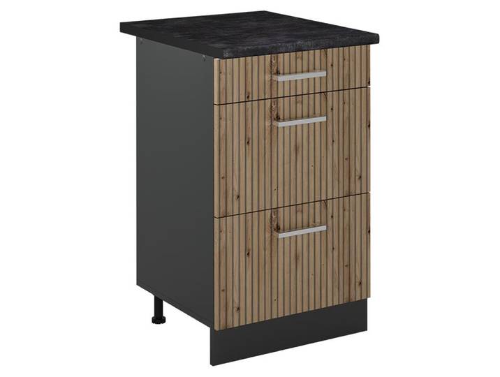 Küchenunterschrank Vicco R-Line Artisan-Eiche/Anthrazit 50 cm Arbeitsplatte Anthrazit, Model 69787